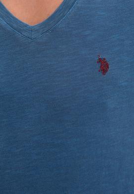 Erkek Açık Lacivert Basic Tişört - 50220581086