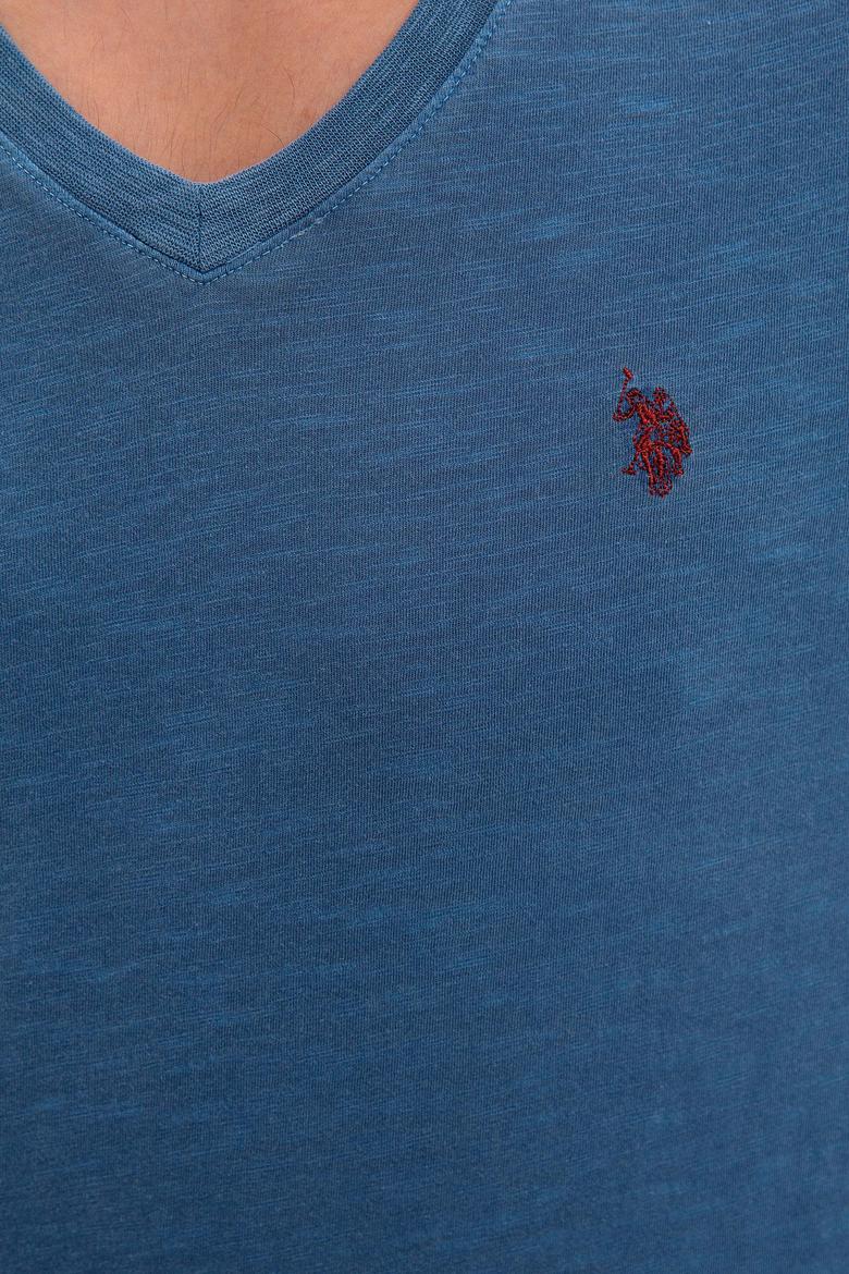 Erkek Açık Lacivert Basic Tişört - 50220581086