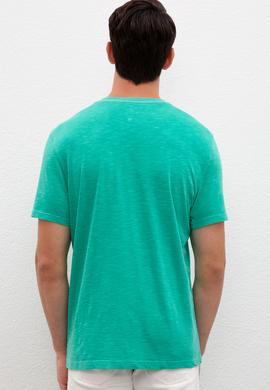 Erkek Yeşil Basic Tişört - 50220581038