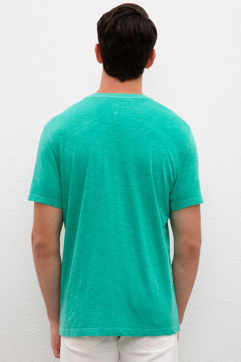 Erkek Yeşil Basic Tişört - 50220581038