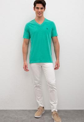 Erkek Yeşil Basic Tişört - 50220581038