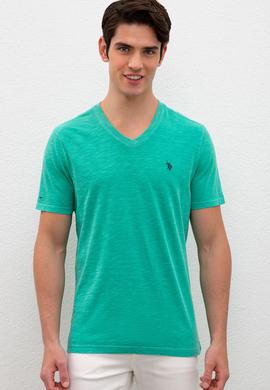 Erkek Yeşil Basic Tişört - 50220581038