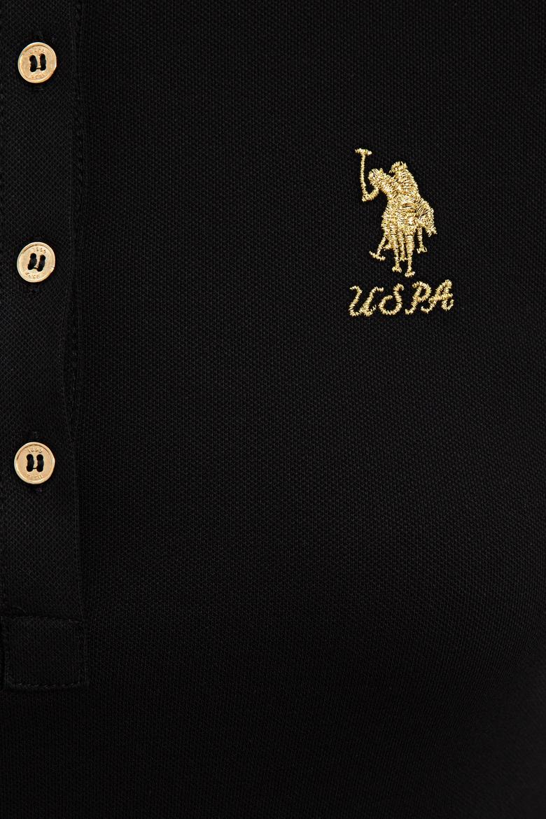 Kadın Siyah Basic Polo Yaka Tişört - 50233223014