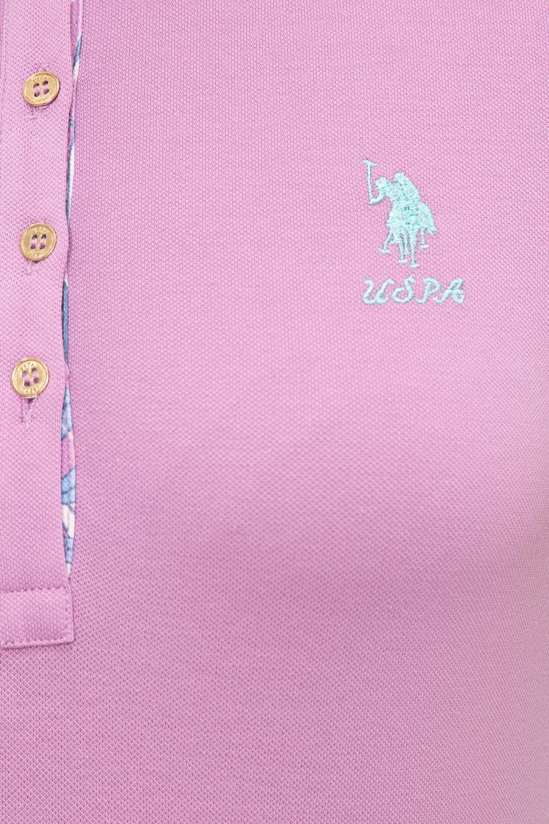 Kadın Eflatun Basic Polo Yaka Tişört - 50233223230