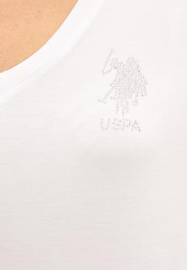 Kadın Beyaz V Yaka Basic Tişört - 50234861022