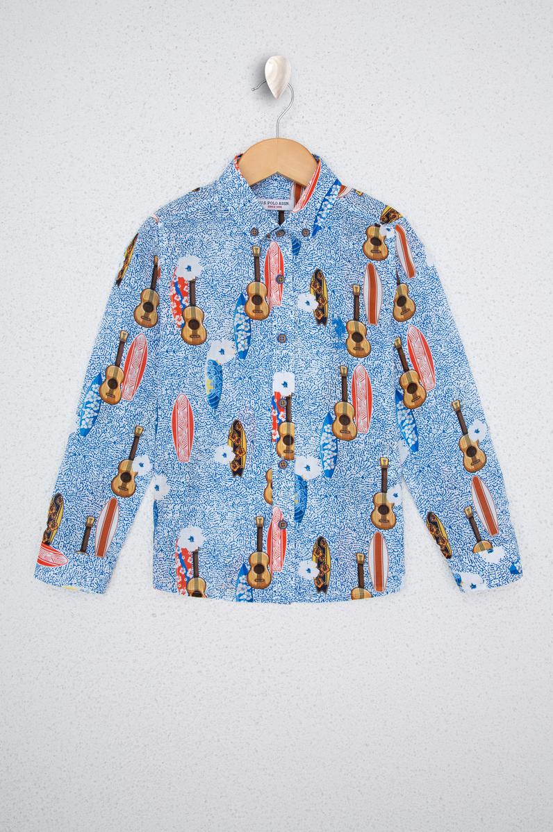 Erkek Çocuk Saks Uzun Kollu Gömlek