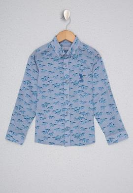 Erkek Çocuk Açık Mavi Uzun Kollu Gömlek - 50234856002