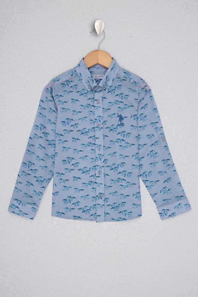 Erkek Çocuk Açık Mavi Uzun Kollu Gömlek