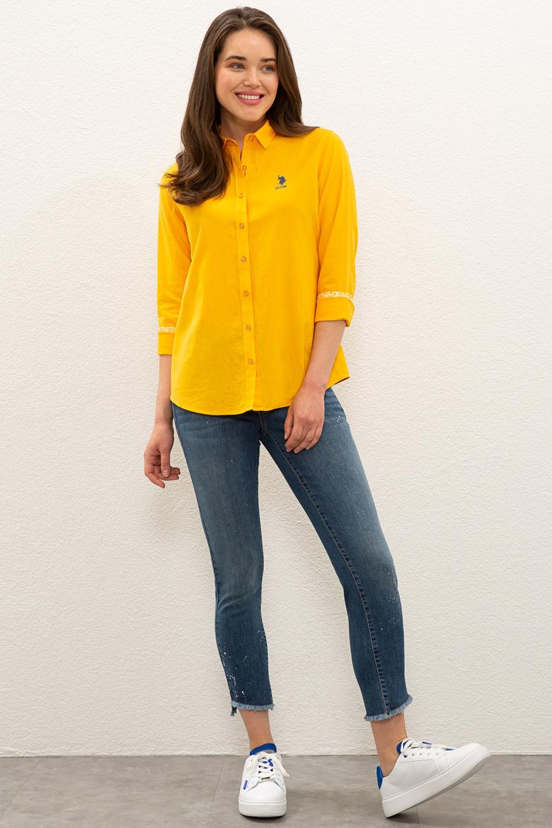 Kadın Sarı Gömlek Uzunkol Basic - 50200157030