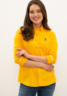 Kadın Sarı Gömlek Uzunkol Basic - 50200157030