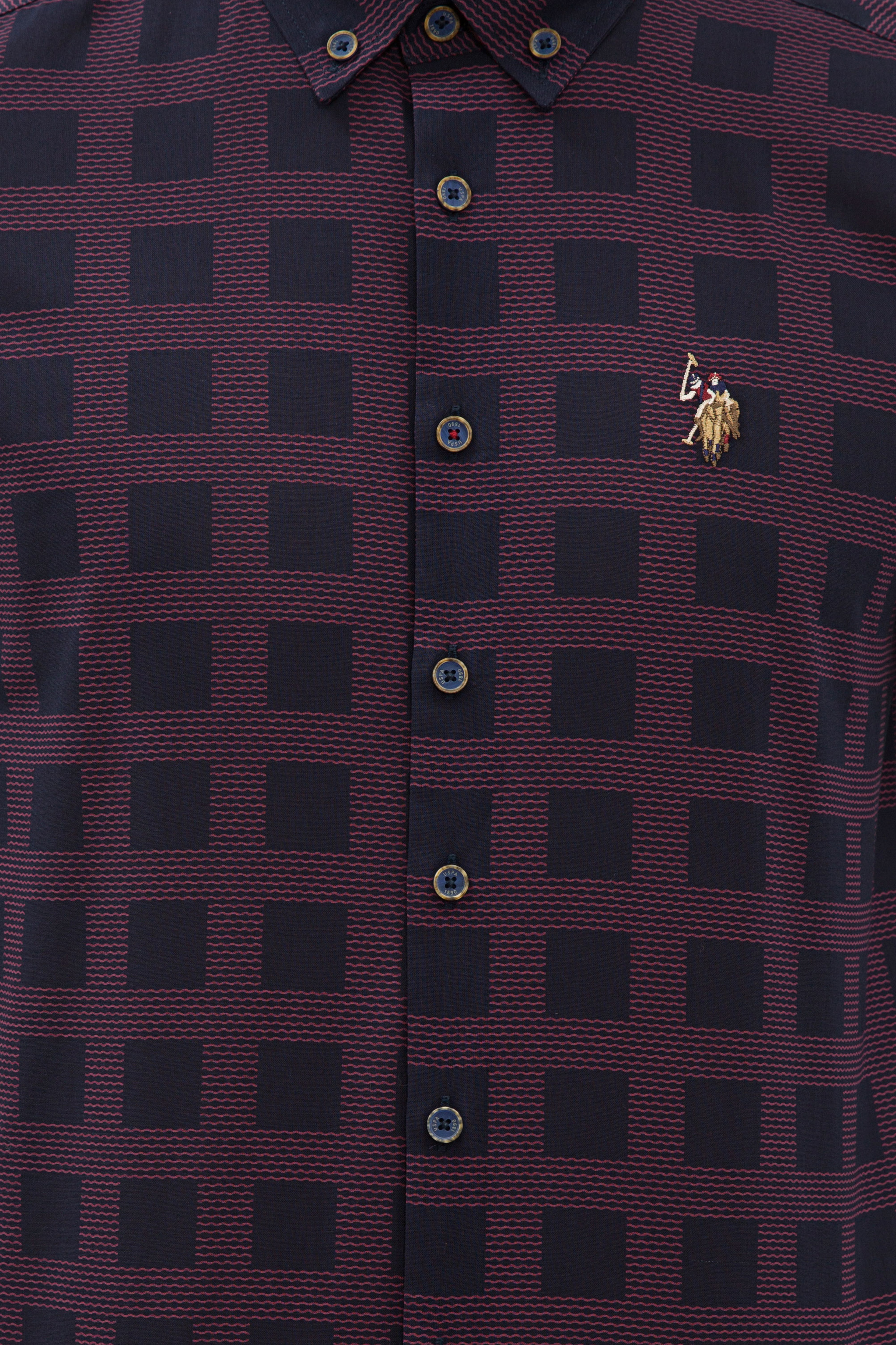 Erkek Bordo Uzun Kollu Gömlek - Image 5