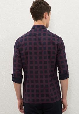 Erkek Bordo Uzun Kollu Gömlek - 50225281007