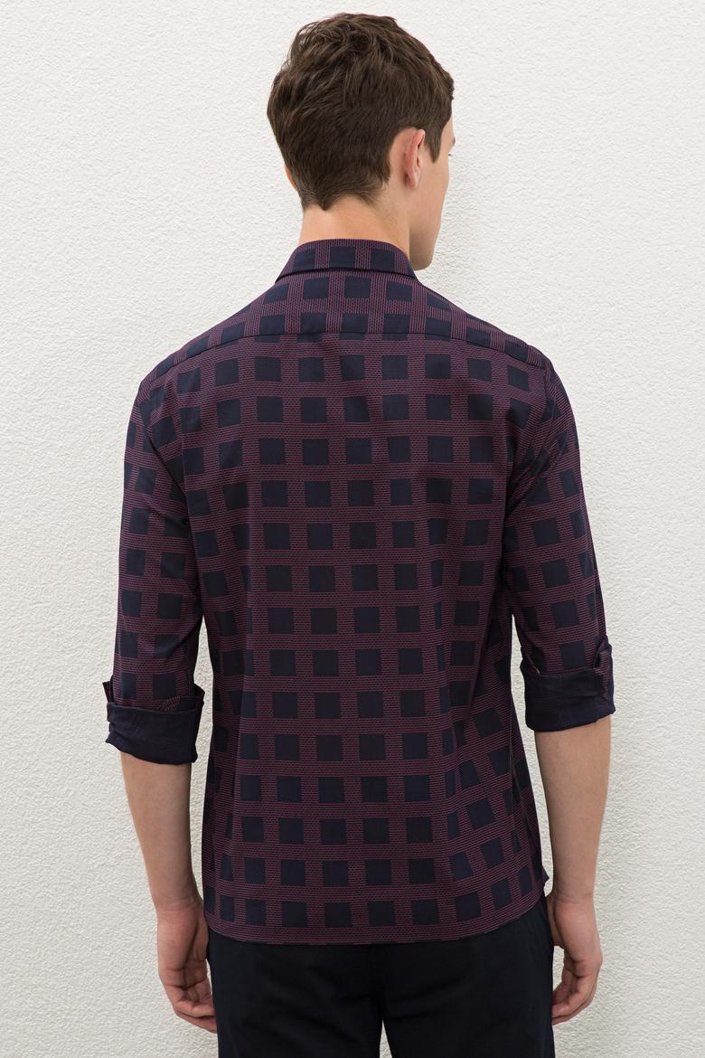 Erkek Bordo Uzun Kollu Gömlek - 50225281007
