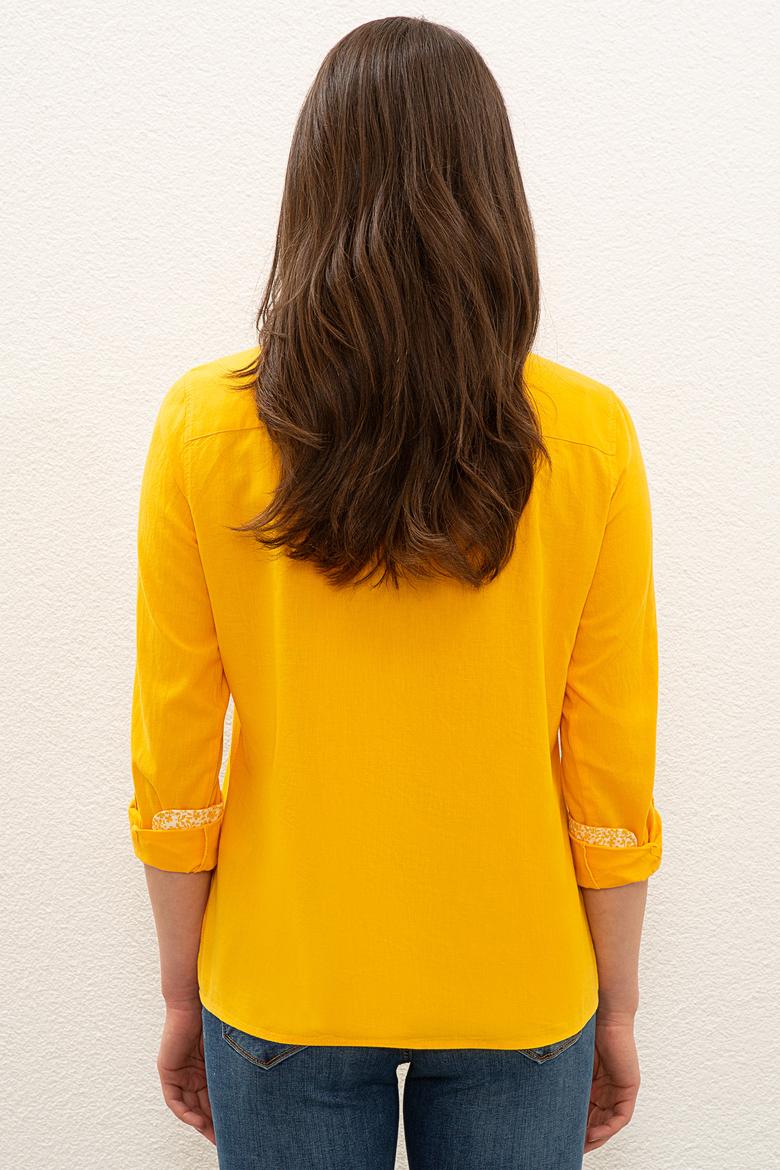 Kadın Sarı Gömlek Uzunkol Basic - 50200157030