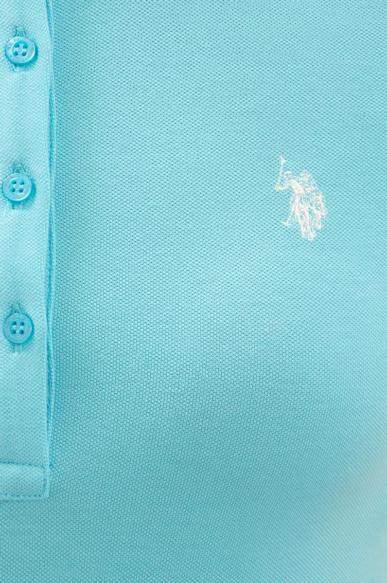 Kadın Turkuaz Basic Polo Yaka Tişört