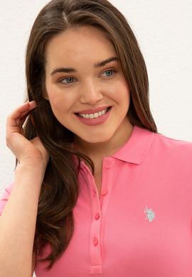 Kadın Pembe Basic Polo Yaka Tişört - 50234714136