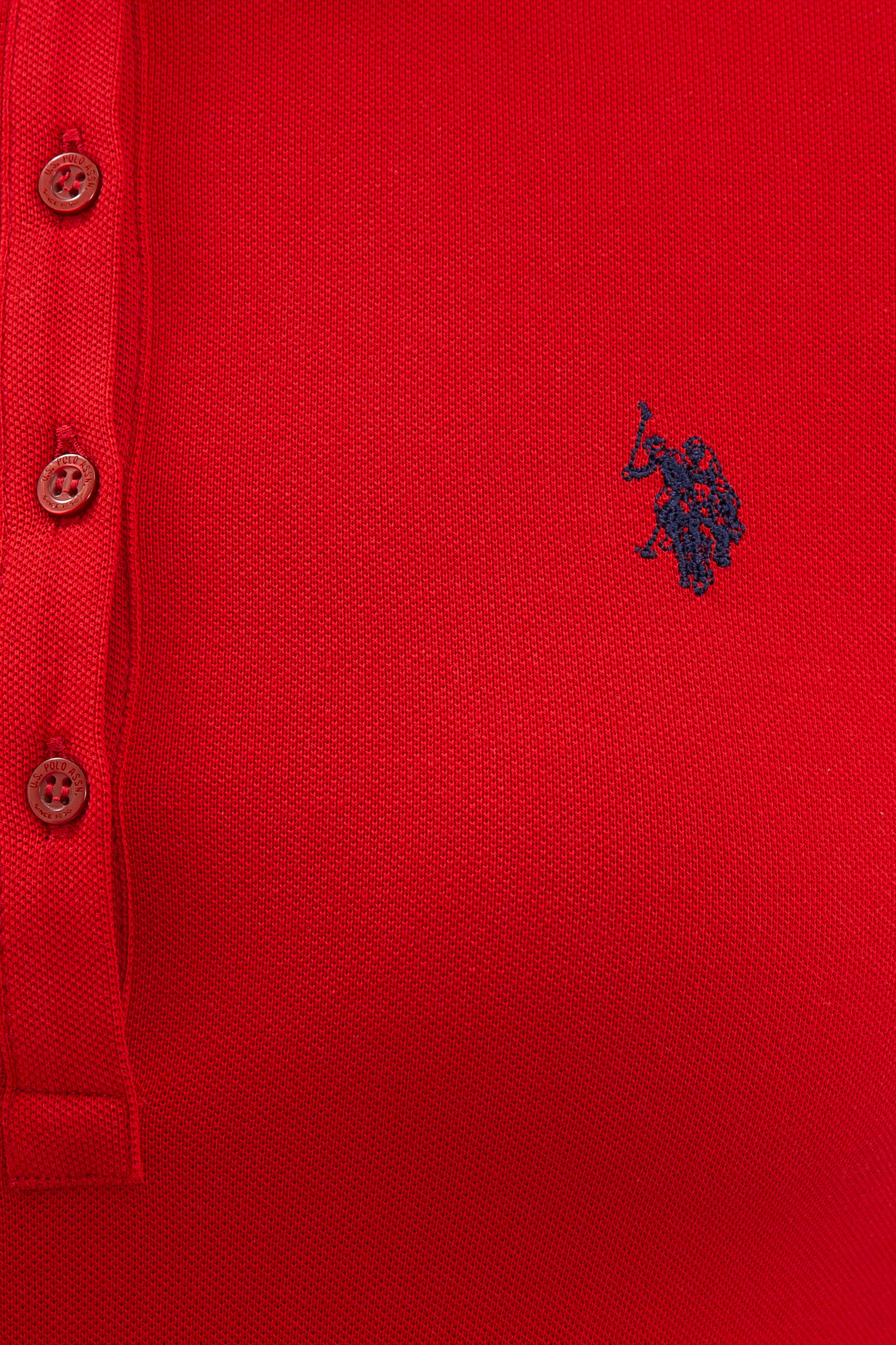 Kadın Kırmızı Basic Polo Yaka Tişört