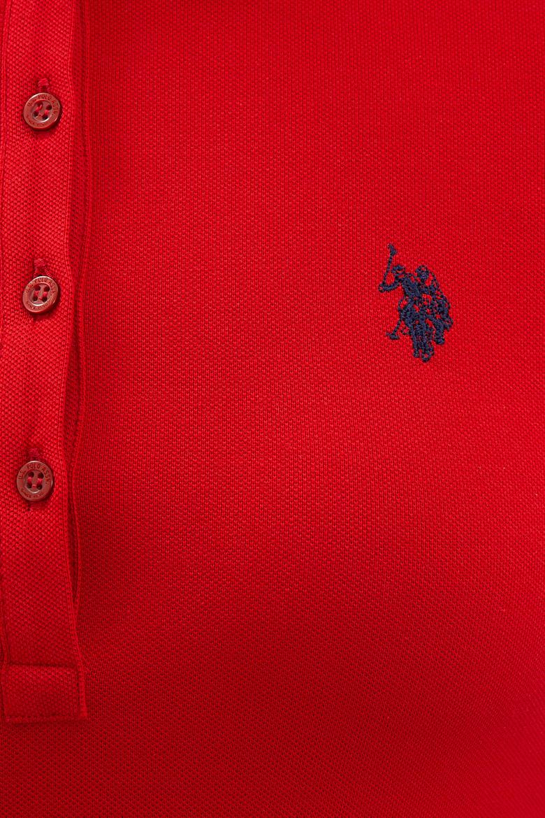 Kadın Kırmızı Basic Polo Yaka Tişört - 50234714182