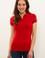 Kadın Kırmızı Basic Polo Yaka Tişört