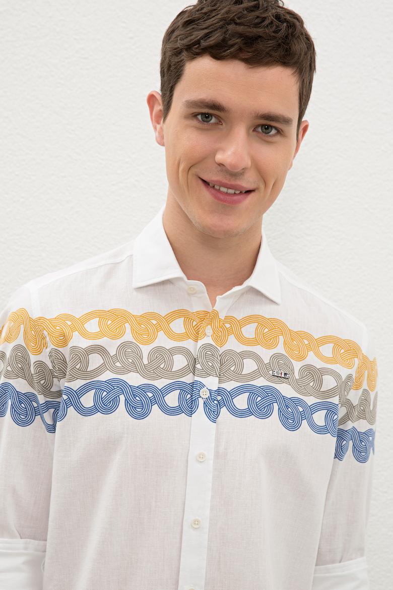 Erkek Beyaz Uzun Kollu Gömlek - 50235231007