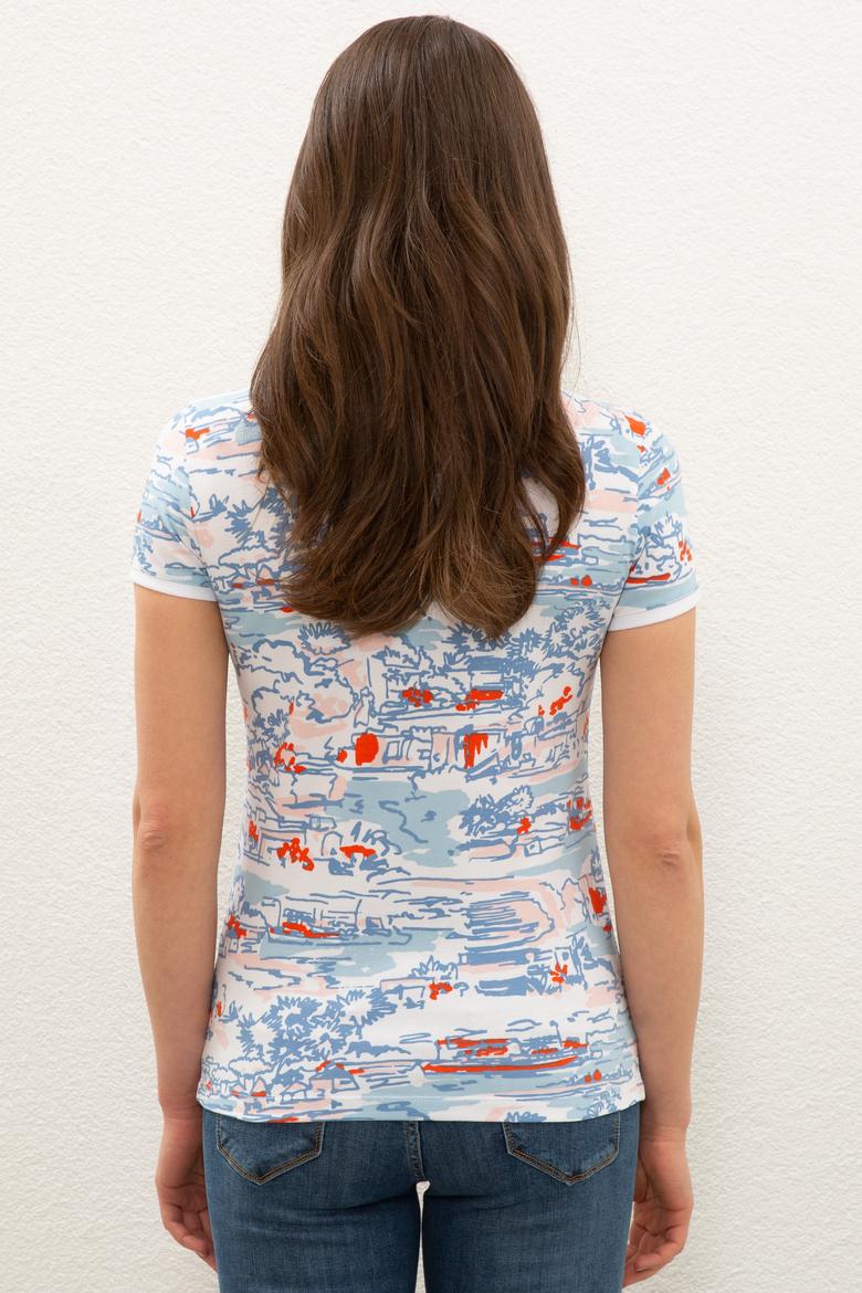 Kadın Beyaz Polo Yaka T-Shirt - 50235434004