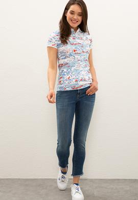 Kadın Beyaz Polo Yaka T-Shirt - 50235434004