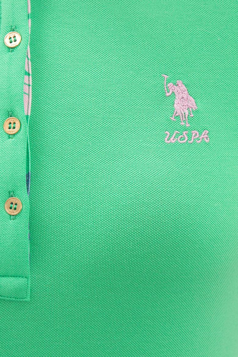 Kadın Yeşil Basic Polo Yaka Tişört - 50233223184