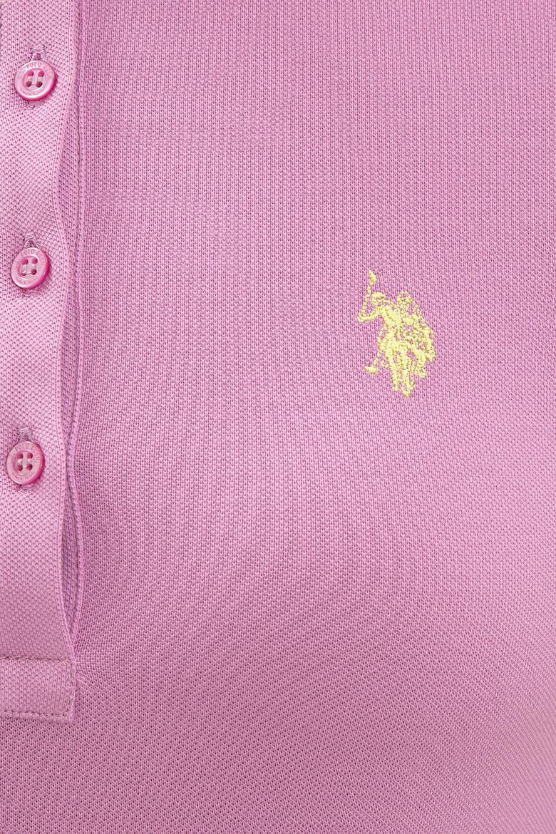 Kadın Eflatun Basic Polo Yaka Tişört - 50234714081