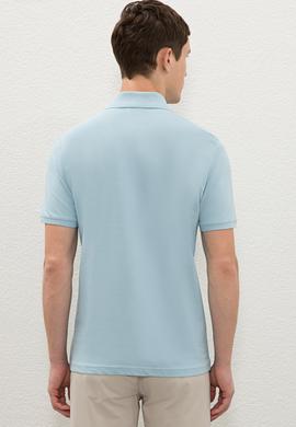 Erkek Açık İndigo Basic Polo Yaka Tişört - 50232303013