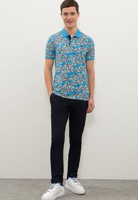 Erkek Kobalt Polo Yaka Tişört - 50238041028