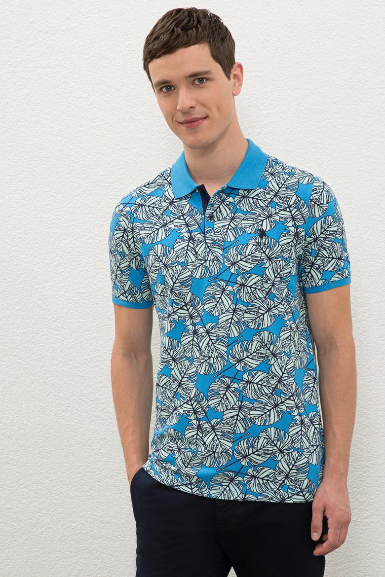 Erkek Kobalt Polo Yaka Tişört