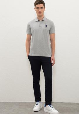 Erkek Gri Melanj Polo Yaka T-Shirt - 50238254041