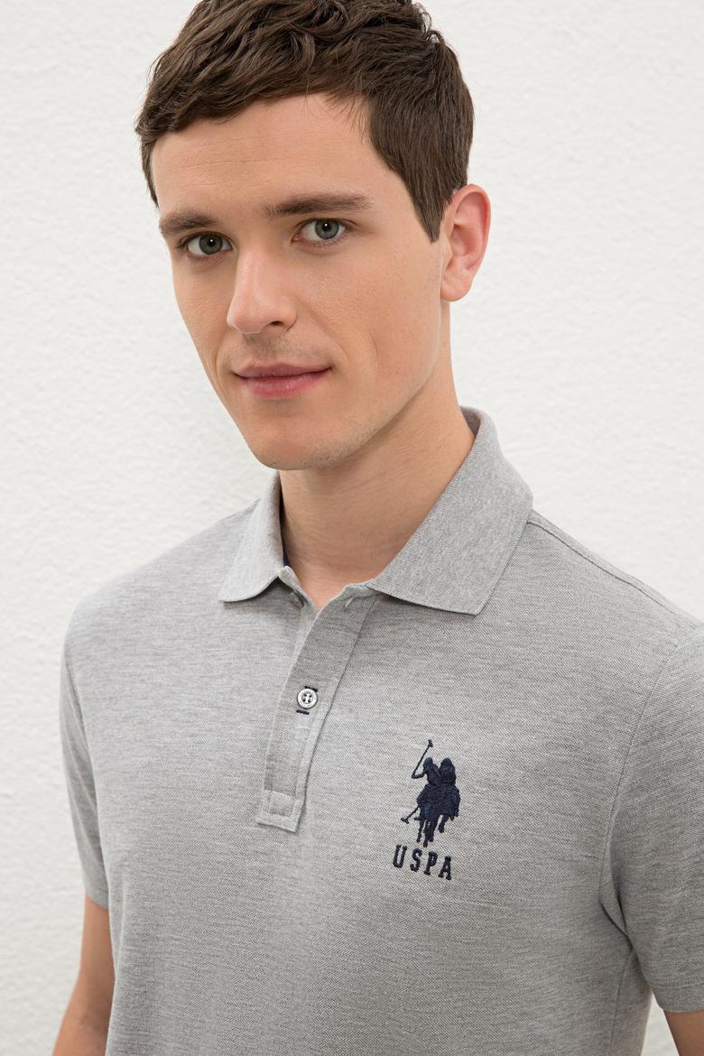 Erkek Gri Melanj Polo Yaka T-Shirt - 50238254041