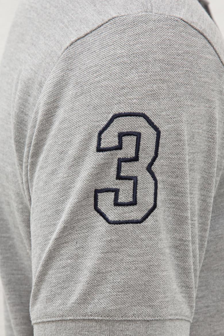 Erkek Gri Melanj Polo Yaka T-Shirt - 50238254041