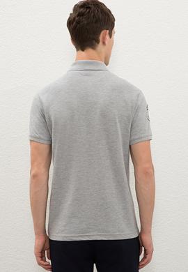 Erkek Gri Melanj Polo Yaka T-Shirt - 50238254041