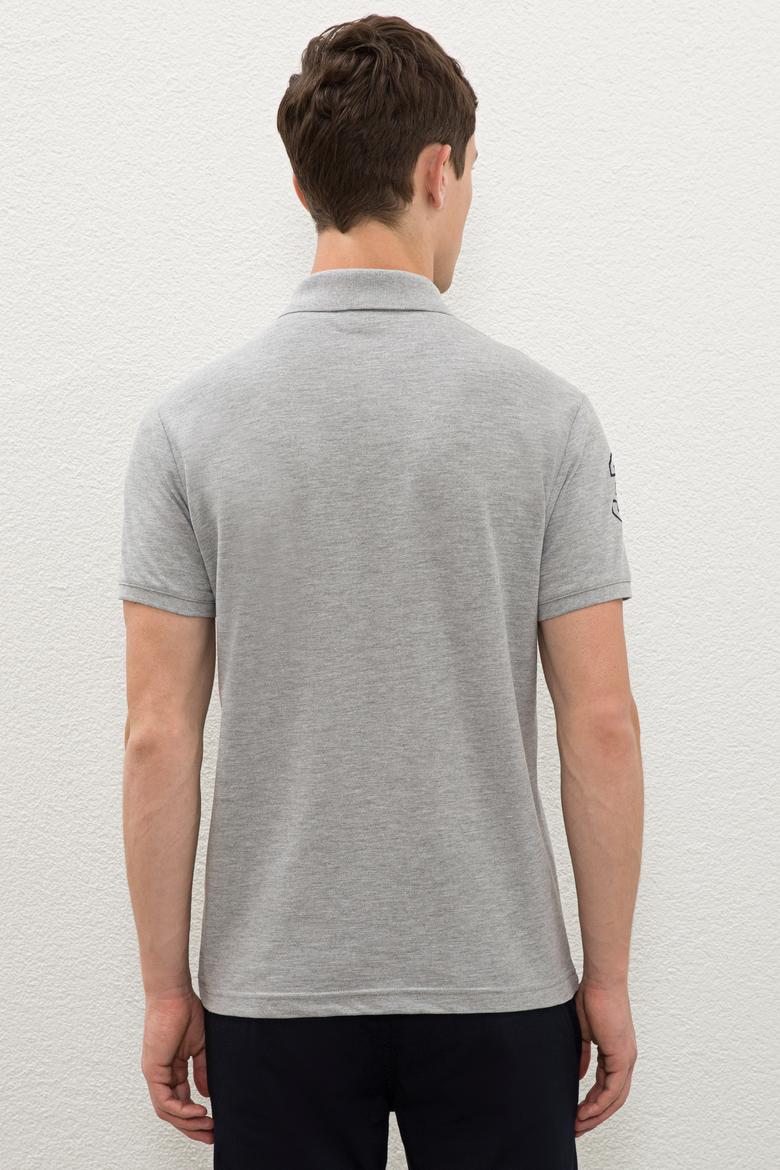 Erkek Gri Melanj Polo Yaka T-Shirt - 50238254041