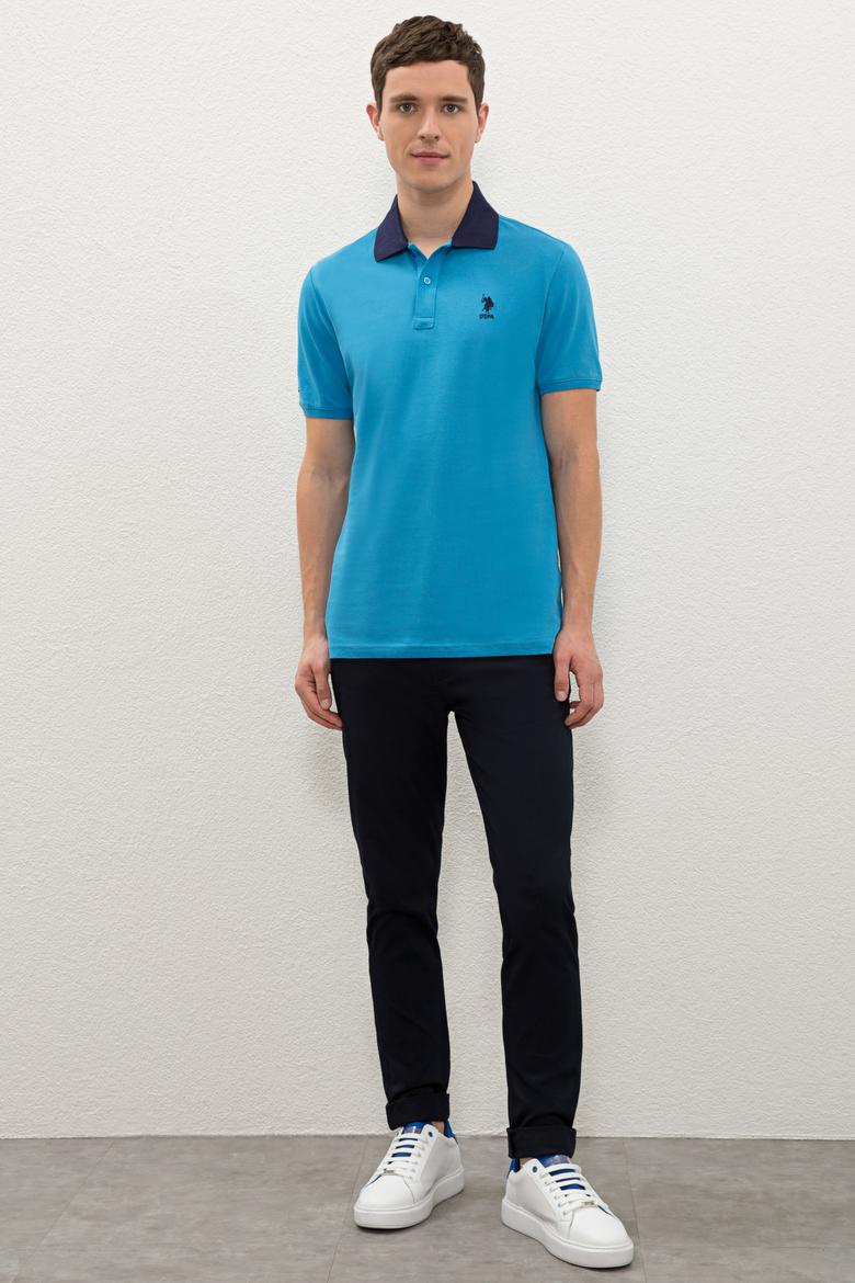 Erkek Mavi Polo Yaka Tişört - 50238253127