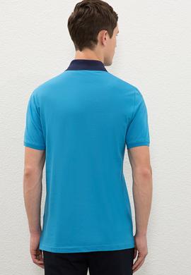 Erkek Mavi Polo Yaka Tişört - 50238253127
