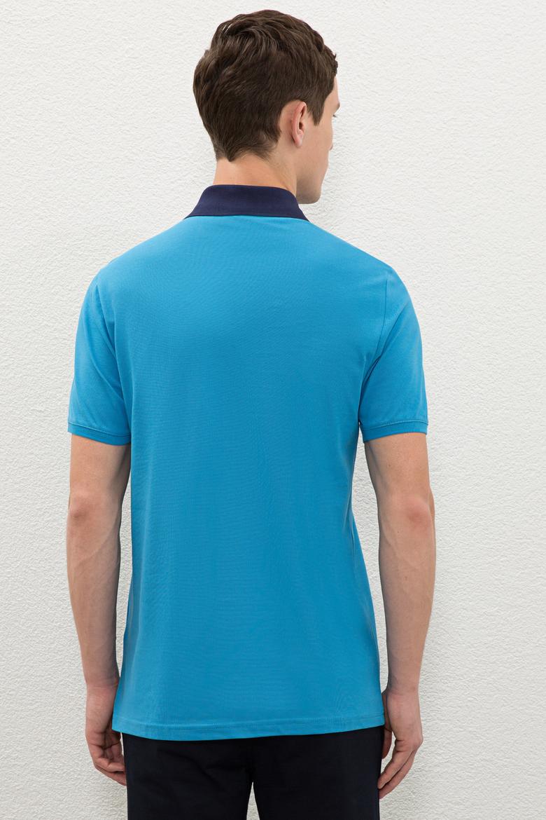Erkek Mavi Polo Yaka Tişört - 50238253127
