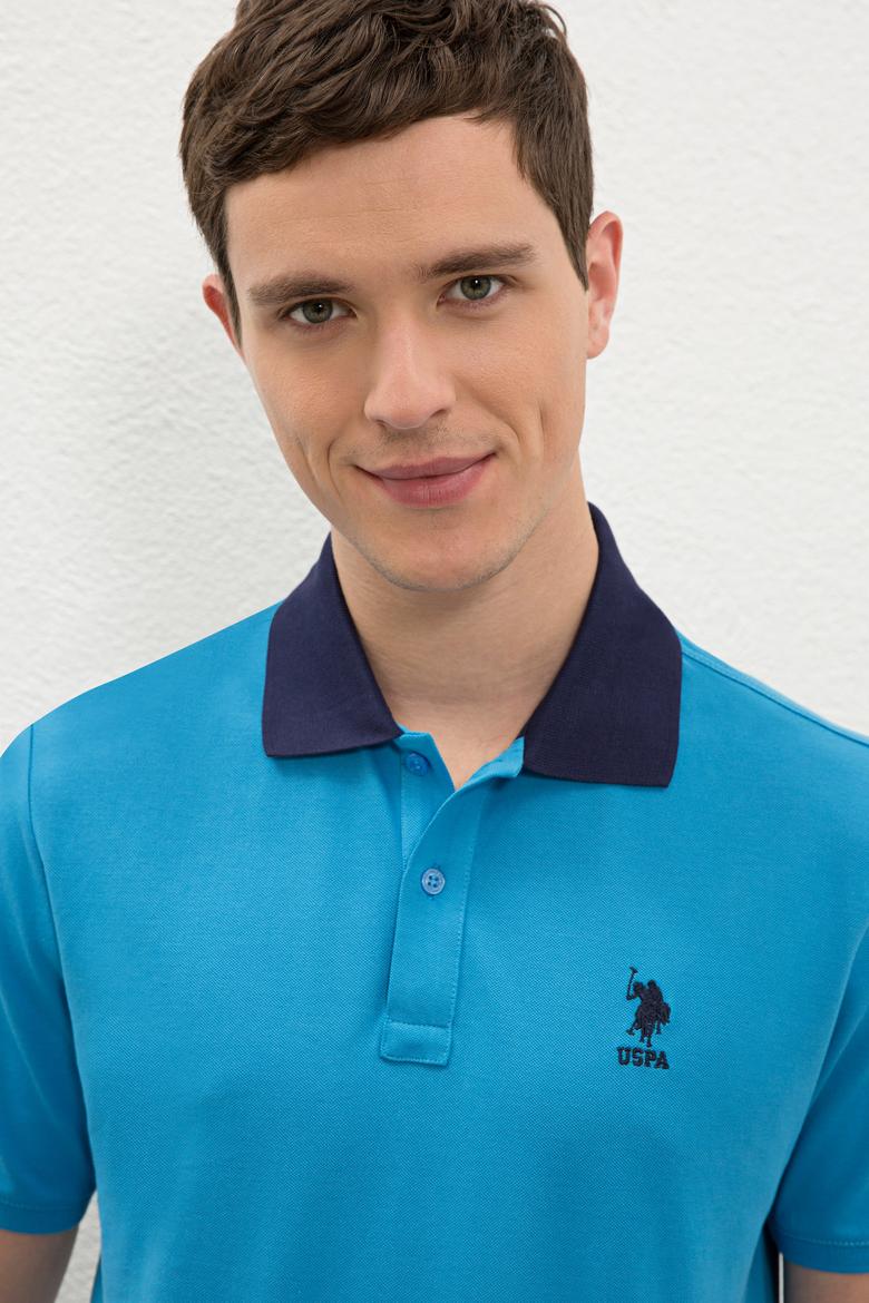 Erkek Mavi Polo Yaka Tişört - 50238253127