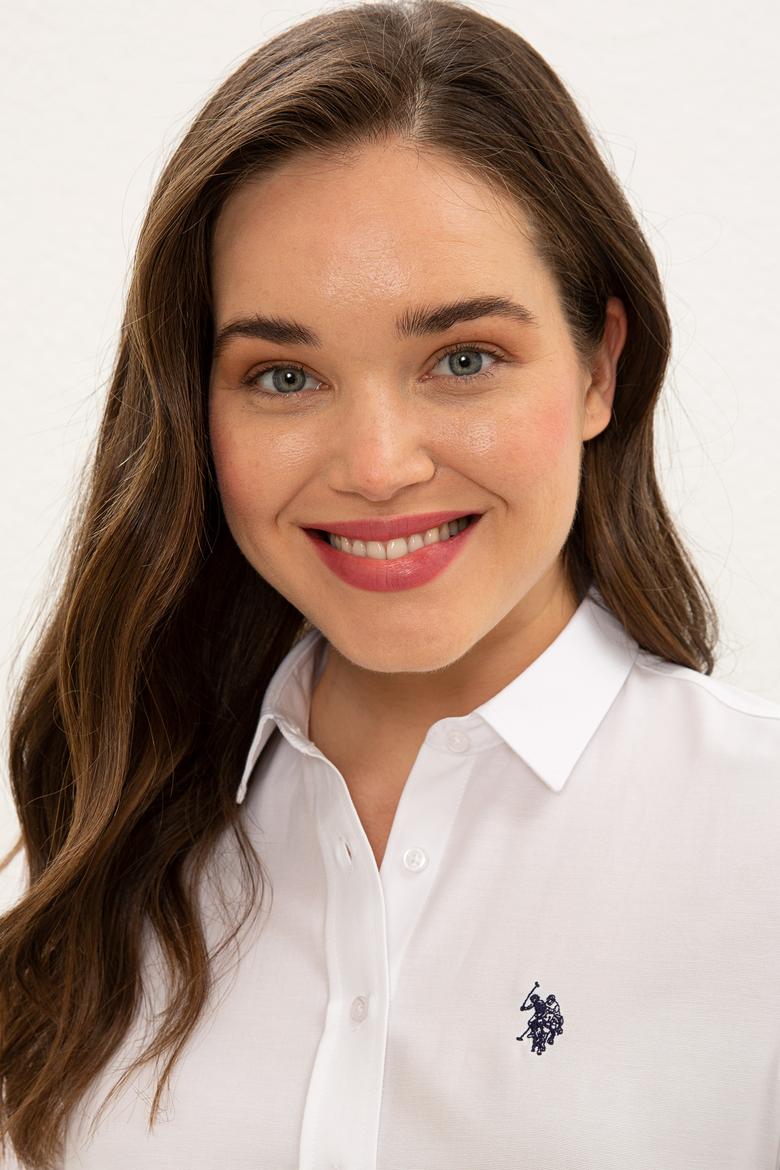 Kadın Beyaz Uzun Kollu Basic Gömlek - 50249850004