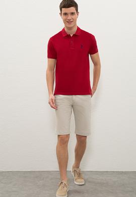Erkek Bordo Polo Yaka Basic T-Shirt - 50222632348