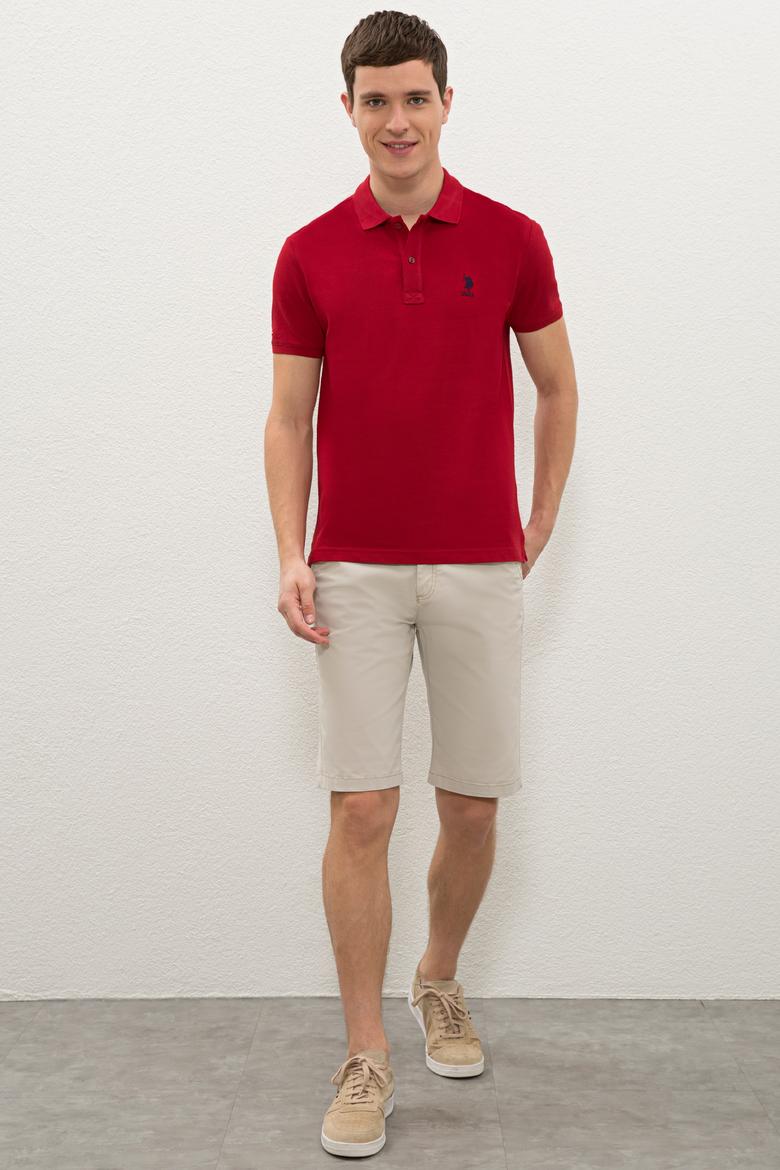 Erkek Bordo Polo Yaka Basic T-Shirt - 50222632348