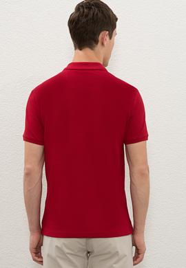 Erkek Bordo Polo Yaka Basic T-Shirt - 50222632348