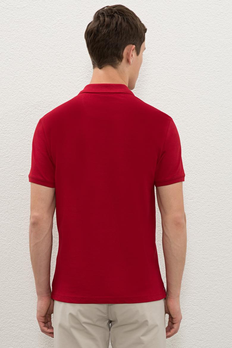 Erkek Bordo Polo Yaka Basic T-Shirt - 50222632348