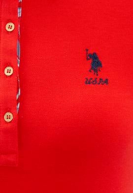 Kadın Kırmızı Basic Polo Yaka Tişört - 50233223216