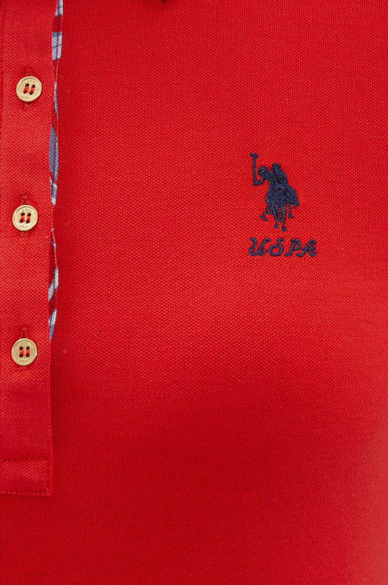 Kadın Kırmızı Basic Polo Yaka Tişört