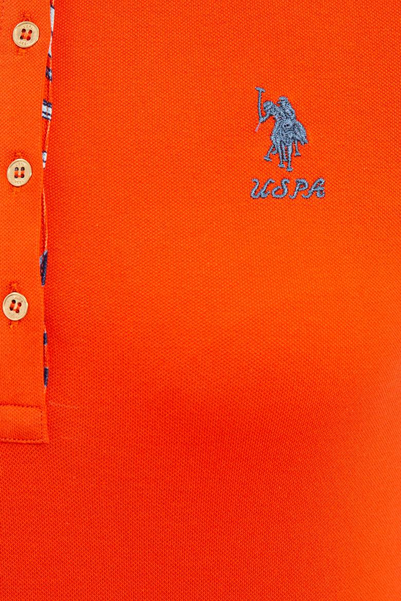 Kadın Nar Çiçeği Basic Polo Yaka Tişört - 50233223218