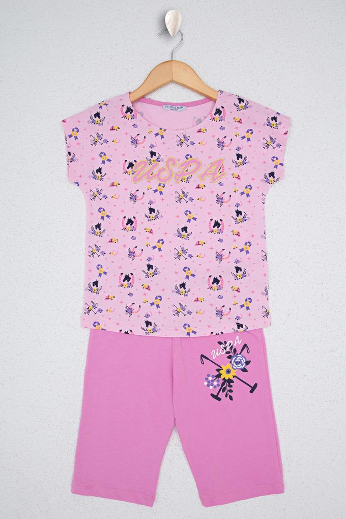 Kız Çocuk Toz Pembe Pijama Takımı