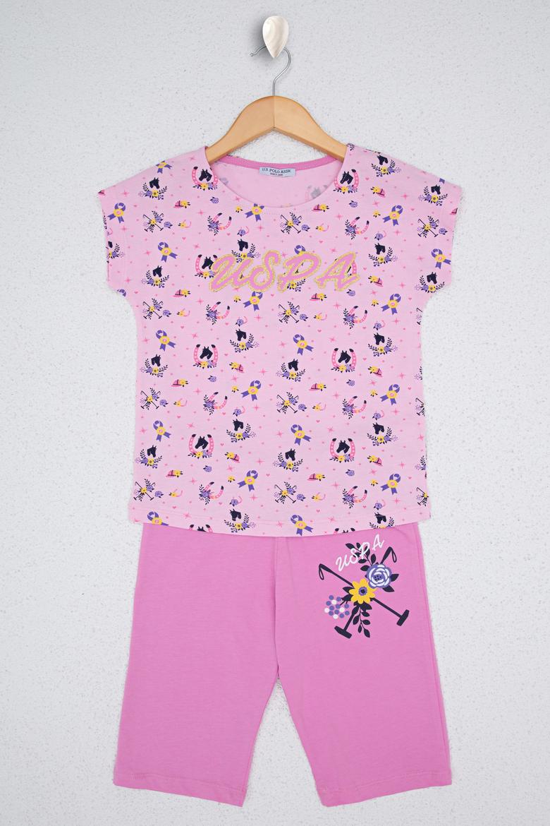 Kız Çocuk Toz Pembe Pijama Takımı